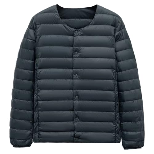 Doudoune légère homme sans col veste d'hiver doublure chaude noire