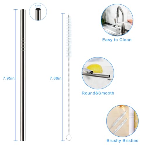 Canudos de metal reutilizáveis para copo Stanley Iceflow Flip de 850 g, pacote com 6 canudos de aço