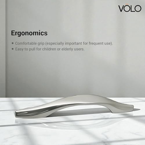 Image of VOLO Chrome Finish Wardrobe Handle, Handle for Cabinets, Doors, and Drawers. (Model: R-104) (4inch (96MM), 1)