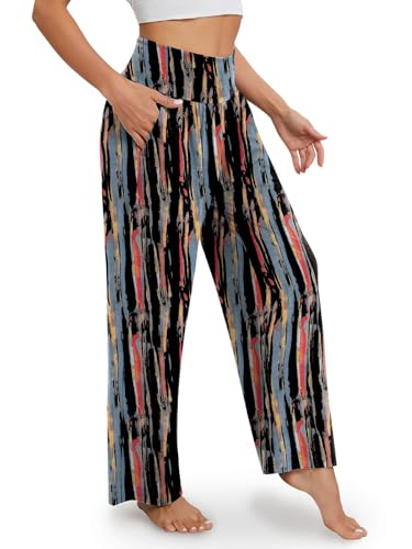 Image of Gracyoga Wide Leg Yoga Pants for Women Casual Loose Cozy Sweatpants High Waisted Lounge Pajama Flowy Pants With Pockets