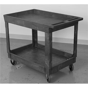Wesco Industrial Products 270483 Plastic Service Cart, 500 lb. Capacity, 25.5" Width x 32.5" Height x 40.25" Depth, 24" x 36"