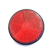 Weißer Rundreflektor 6cm Anhänger Motorrad StVZO(red)