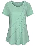 MOQIVGI Workout Clothes for Women Tops Short Sleeve Gym Tshirts Activewear Cute Plain Basic Performa