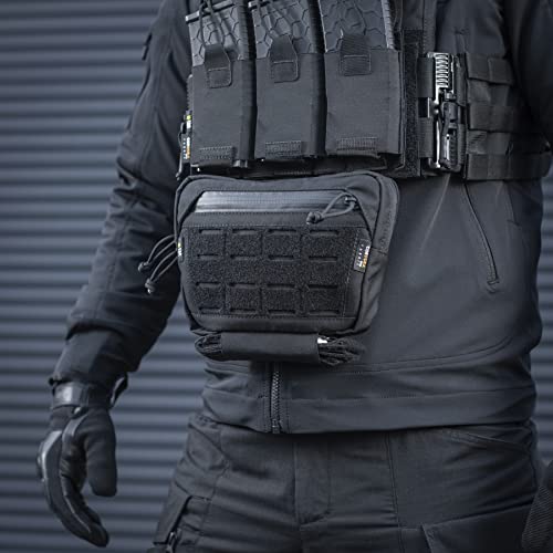 M-Tac Elite Dangler Pouch Large - Tactical Drop Down Utility Pouch With Hook & Loop Carrying - Dump Tool Pouch Carrying Kit Lower Bag (Black) #TOP1