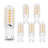 G9 Led Dimmbar Lampen warmweiß 3000K, 3W Ersetzt to 35W 40W G9 Halogenlampe Kein Flimmern G9 Led Lampe Dimmbar for Ceiling Lights 6er Pack