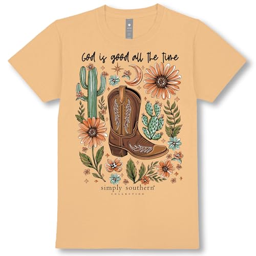 Simply Southern God is Good All The Time - Western - Sunflower - Cactus - Youth T-Shirt