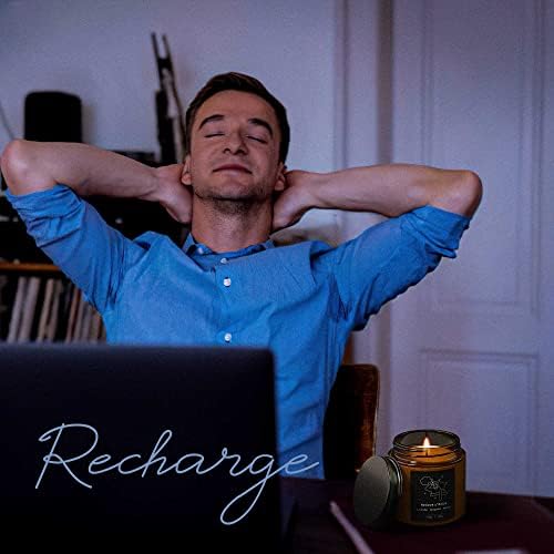 RELAX & RECHARGE - Sleep Candles Gifts for Men, TRINIDa Aromatherapy Scented Candles Gift Set for Anxiety Relief & Promotes Sleep, Anniversary Birthday Bath Relaxation Candles Gifts for Men, Boyfriend