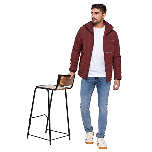 Image of Spykar Bottle Nylon Standard Length Full Sleeve Casual Jacket For Men