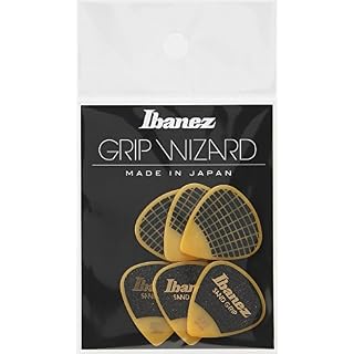 Ibanez PPA16HSG-YE Lot de 6 médiators GRIP WIZARD à grip sable, 1.0mm, Jaune - Les Beatles, Paul McCartney, John Lennon, RIngo Starr, George Harrison