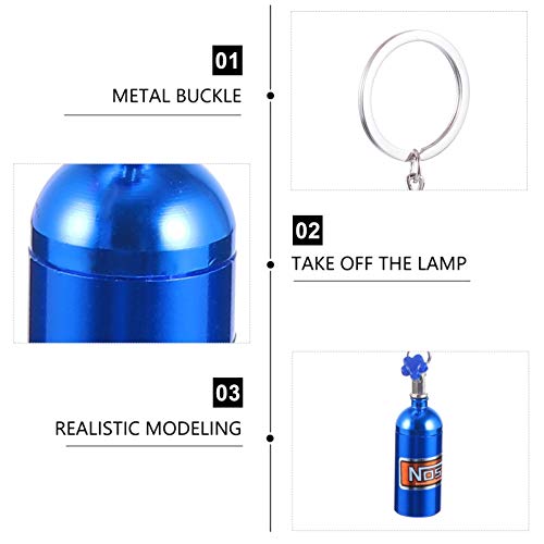 GARNECK Chaveiro com 2 peças de mini óxido nitroso com luz de LED No Gas para chaveiro de carro chav