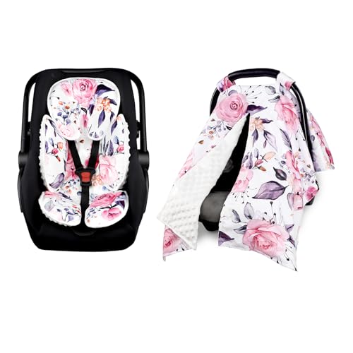 Pack de Cojín y Funda Floral para Silla de Auto para Bebé miniatura 1