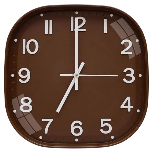 Image of TEKCOOL Plastic Analogue Wall Clock 12 inch Silent Quartz Decorative Wall Clock Non-Ticking Classic Clock Battery Operated Round Easy to Read for Room /Home /Kitchen /Bedroom /Office /School.Gold Brown-