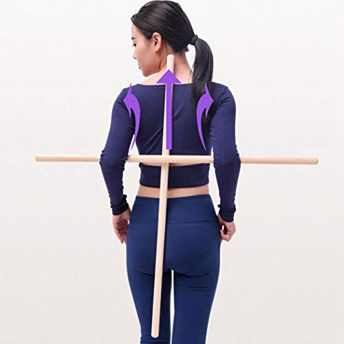 FunPa 2PCS vara de madeira correção de postura bastão de exercício vara de treino com fivela de bast
