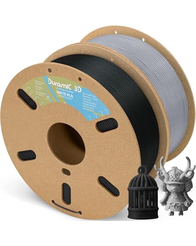 Filament PLA 1,75 mm noir gris mat Duramic pour imprimante 3D FDM de précision avec lot de 2 kg