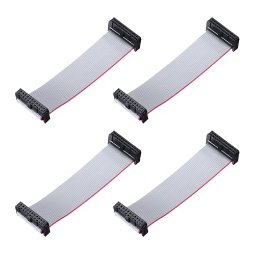 MECCANIXITY 4 cables planos IDC, paso de 2,54 mm, 28 mm de ancho, 10 cm de largo, 22 pines FC a FC plano, cable de puente para PC, pantallas LED