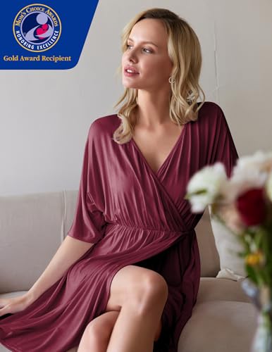 image for Ekouaer 3 in 1 Labor/Delivery/Hospital Gown Maternity Dress Nursing Ni