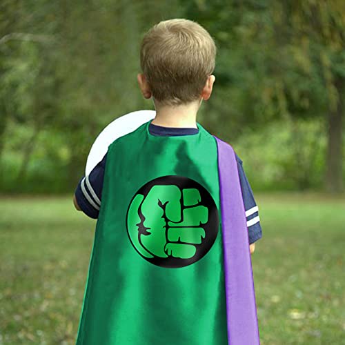 Mizzuco Superhero Capes For Kids Superhero Cloak With Mask And Waistband Halloween Costumes And Party Dress Up Gift For Boys And Girls (Green) #TOP3