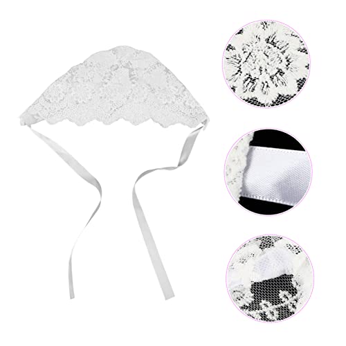 Toyvian Adorable Lace Cotton Hat with Adjustable Belt Breathable Floral Bonnet for Soft White Cotton Cap for Spring Summer Photo Props Comfortable Fit3
