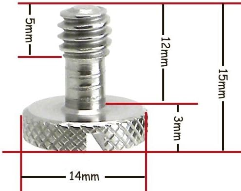 Miniatura 4 de Tornillos de acero de 14" trípode de liberación rápida QR placa cámara ranura cabeza plana SS inoxidable ideal para Manfrotto  Sachtler (paquete de