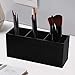 Weiai Black Makeup Brush Holder Organizer, 3 Slot Acrylic Cosmetics Brushes Storage Solution