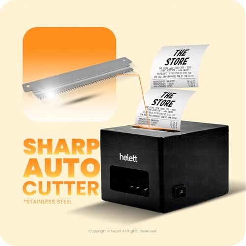 Image of helett BillQuick Lite 80mm Thermal Receipt Printer + HT20 Wireless 2D Barcode Scanner | 250mm /s POS Printer | USB + 2.4GHz | Shops, Retail & Restaurants