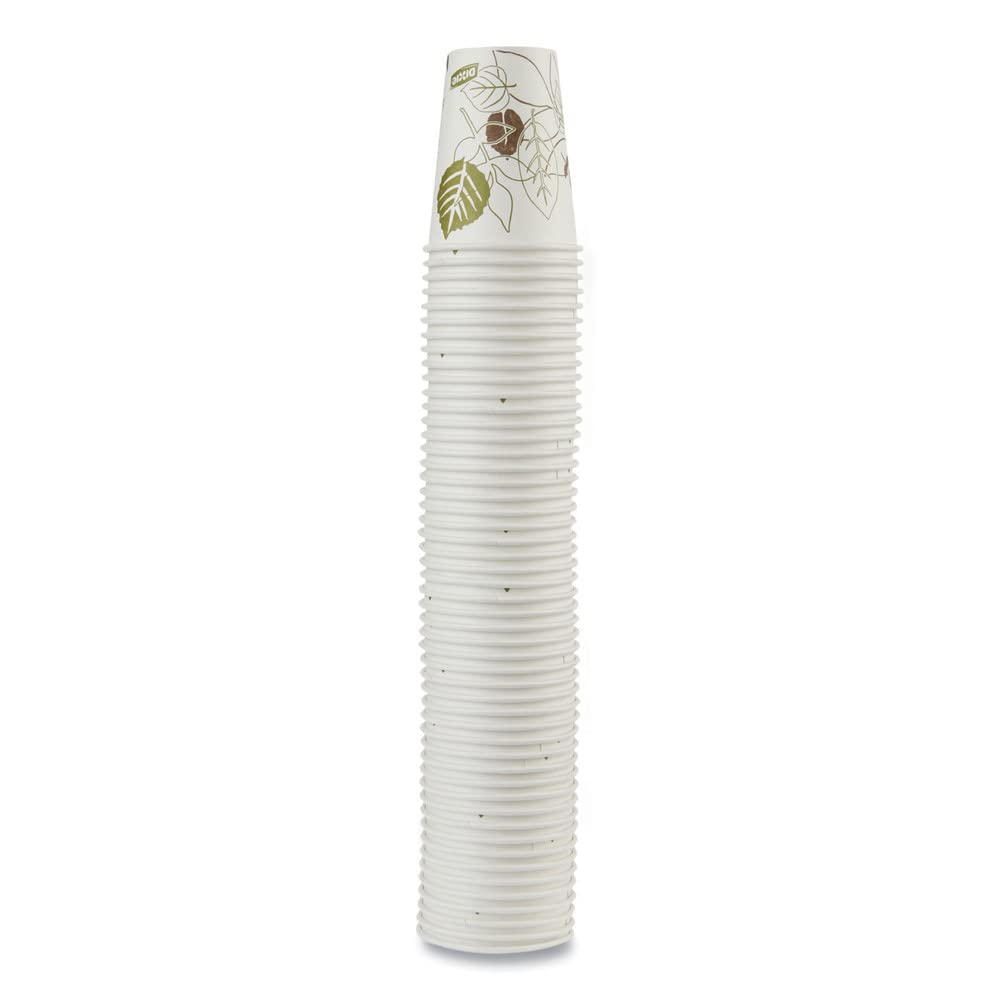 Dixie2338Pathpk Pathways Paper Hot Cups, 8 Oz, White/Green, 50/Pack