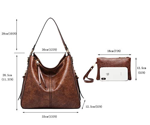 Image of Women Tote Bag Handbags PU Leather Fashion Hobo Shoulder Bags with Adjustable Shoulder Strap