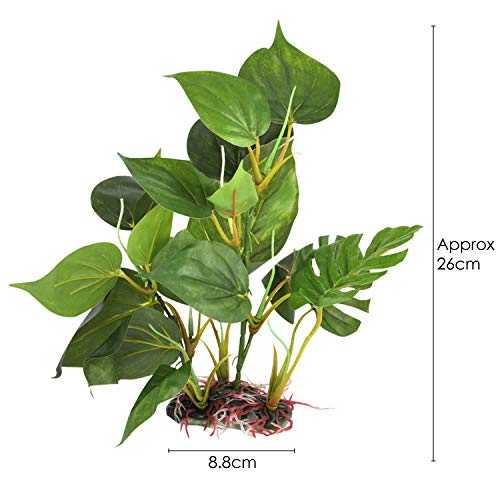 DIGIFLEX Artificial Plant for Fish Tank – Fake Decorations – Fishtank Ornament Green Leaves – 20cm – Home Aquarium – One Natural Realistic Design - Image 3