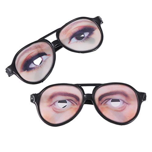 Oulii Joke Funny Glasses Male Female Eye Glasses For Halloween Party Props 2Pcs #TOP4