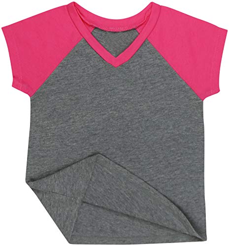 Image of ToBeInStyle Kids Boys Girls Cotton Jersey Contrast Raglan V-Neck Tee T-Shirts