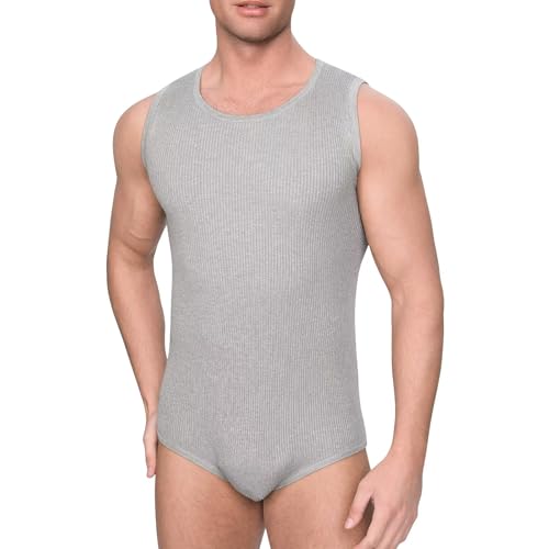 Body sin mangas para hombre Landofgenie mameluco de punto casual