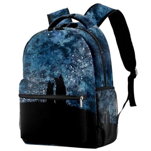 Sac à dos d'école nuit étoilée multicolore pour ados passionnés