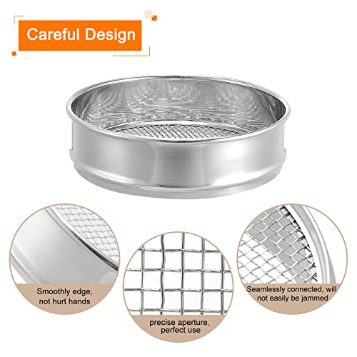 Patikil 5 Mesh Lab Sieve, 8" Diameter Test Sieve 304 Stainless Steel Wire Cloth (4Mm) For Industrial Laboratory #TOP4