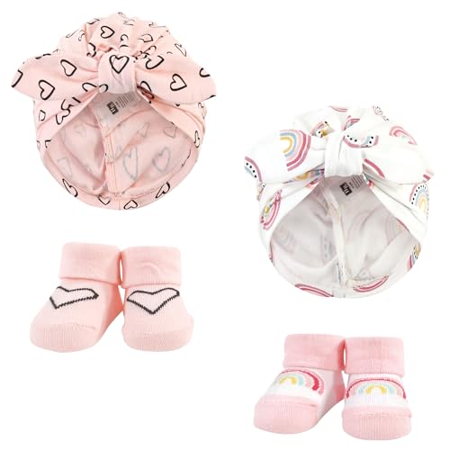 Hudson Baby baby-girls Turban and Socks Set