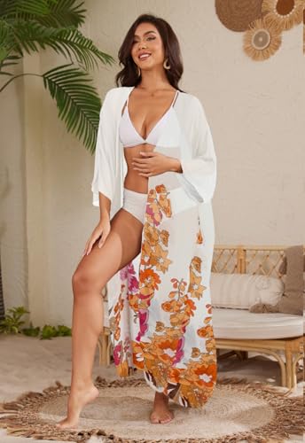 Image of Jayscreate Women's Breezy Summer Boho Kimonos Sheer Beach Cardigan Cover Up