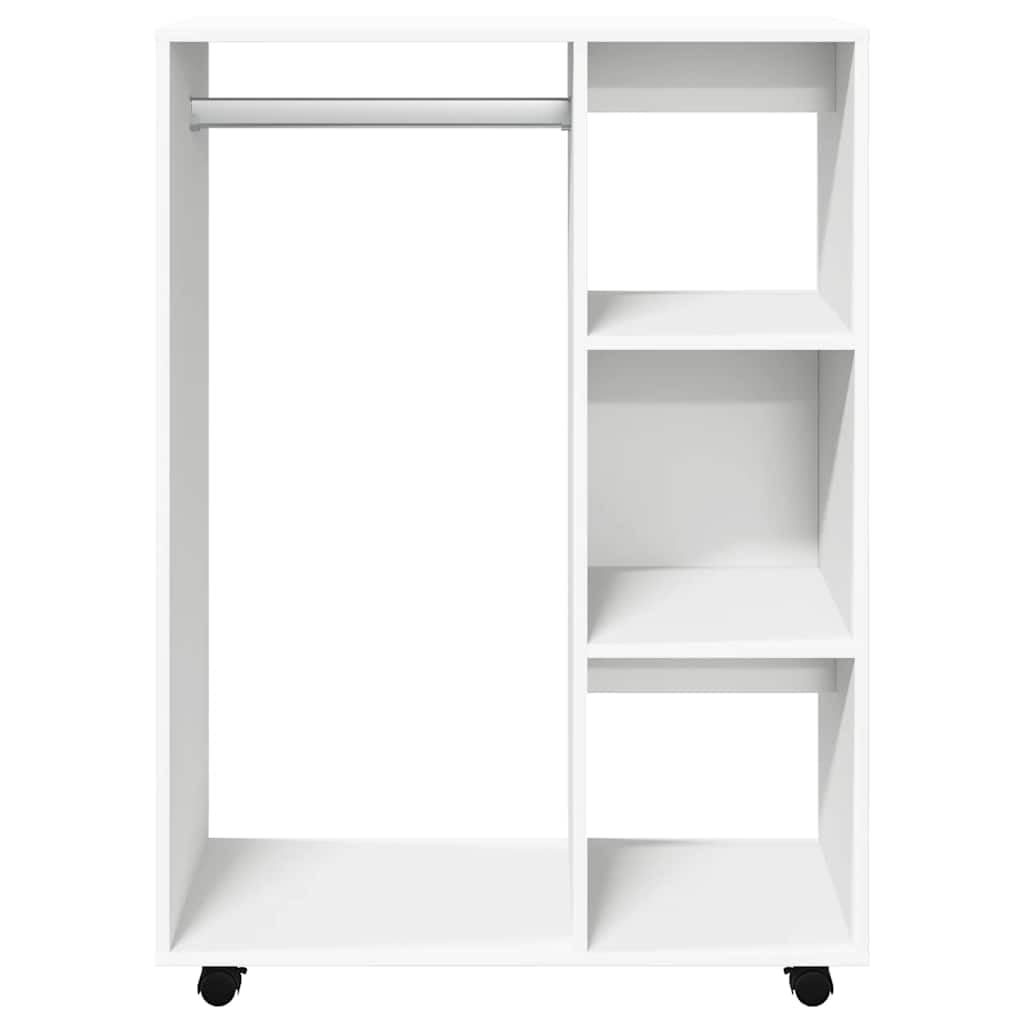 Armario blanco de madera 80 x 40 x 110 cm con barra para colgar, estante, cajón y estante, ahorra espacio, modular para dormitorio y pasillo