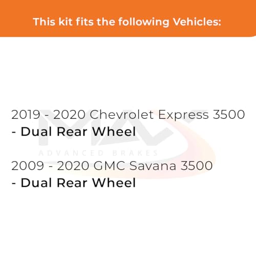 Image of Max Advanced Brakes Front & Rear Brake Kit Compatible With 2009-2020 GMC Savana Compatible With Chevy Express 3500 Replacement Premium OE Disc Brake Rotors and Ceramic Brake Pads