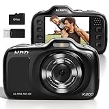 Digital Camera, Autofocus 4K Vlogging Cameras for Photography with 64GB Card, 64MP Portable Compact Point and Shoot Digital Camera for Teens Kids Adult Beginner with 16X Zoom Anti Shake (Black)