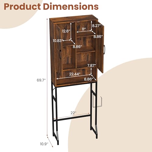 Over-The-Toilet-Storage-Cabinet236-W-Bathroom-Organizer-Brown-Farmhouse-Bathroom-Cabinet-with-Adjustable-Shelves-Space-Saver-Toilet-Storage-Shelf-for-Bathroom-Restroom-Laundry