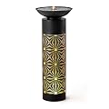 Glitzhome Metal Cutout Water Fountain with Pump, Adapter and LED Light, Modern Black Cutout Bird Bath Garden Outdoor Fountain and Waterfalls 36''H, Freestanding Fountains for Patio Backyard Decor