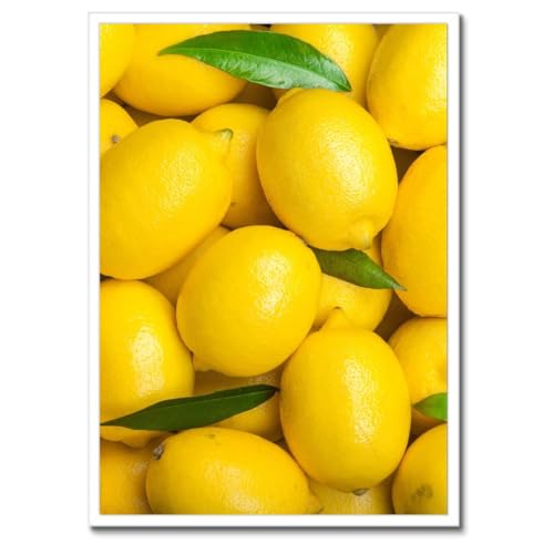 Poster Beaucoup de citrons tableau cadre noir mural 50 x 70