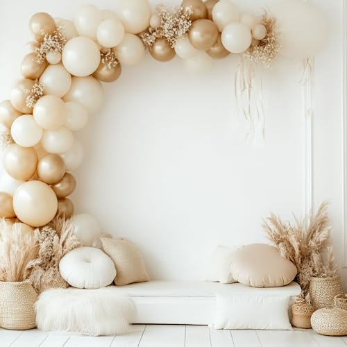 RUBFAC 129pcs Ivory white Balloons Different Sizes 18 12 10 5 Inch Latex Balloon Garland Arch for Party Decoration Birthday Gender Reveal Wedding Anniversary Baby Shower Party Supplies - Image 6