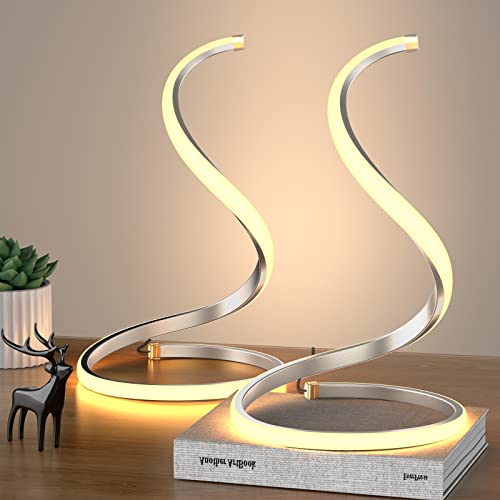 Lámparas de mesa NUÜR LED Set 2 plata táctil regulable
