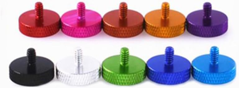 2pcs 6#-32 * 6mm*16mm*5mm Peach red color Aluminum alloy big flat head reticulated bolts hand-tightening Non-slip bolt