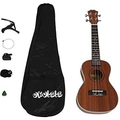 Wresetly 23 Pouces Concert Ukulele Kits Acajou 4 Cordes Hawaiian Mini Guitare avec Sac pour DéButant Instruments de Musique - Les Beatles, Paul McCartney, John Lennon, RIngo Starr, George Harrison