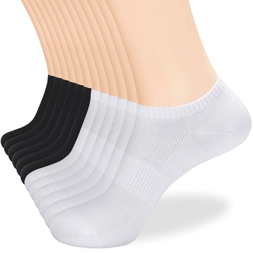 Image of inhees 8 /12Pairs Ankle Socks Women's and Men Thin Athletic Running Cotton Low Cut No Show Socks