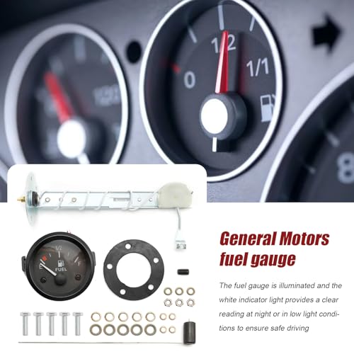Zreneyfex 12V Universal 2" 52mm Car Fuel Level Gauge Meter w/Fuel Sensor E-1/2-F Pointer Universal Fuel Gauge for Car - Thumbnail 7