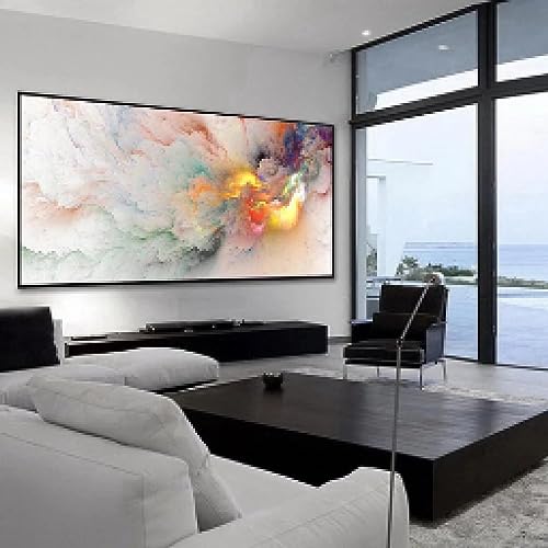 Tableau nuages nordiques affiche colorée paysage moderne grand format 70x145cm