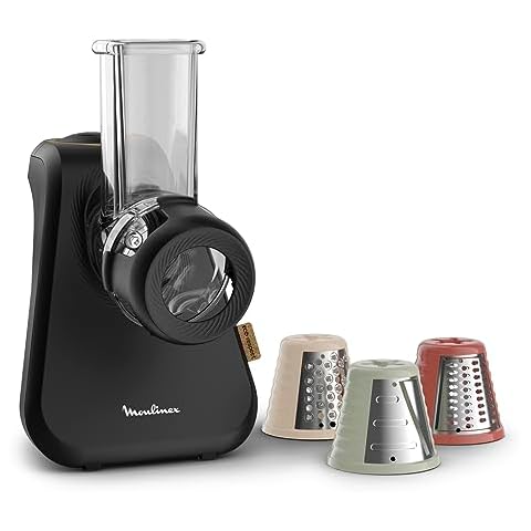 Moulinex Eco-designed, slicer, slicer and grater, colour coded cone system, easy storage, dishwasher-safe, made in France, Eco Respect, DJ77EN10 Cover