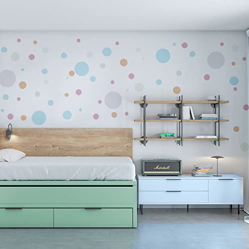 VIPOL vinilo decorativo Serie juvenil de círculos adhesivos para pared, para componer un mural en la pared con pegatinas 72...